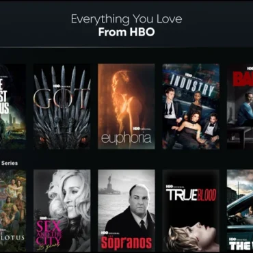 HBO Max content screen featuring The Last of Us, Game of Thrones, Euphoria, and Barry.